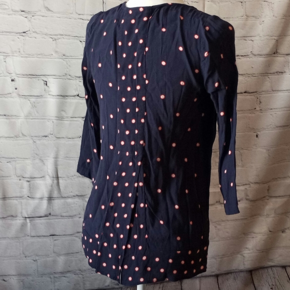 Joules 'Leah' Navy Polka Dot Woven Blouse Sz.4 - Picture 4 of 6
